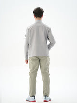 Gray Stand Collar Sports Jacket