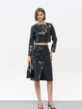 Black Women's PU Leather Jacket