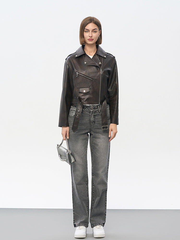 Black Technical Jacket with Silver Eyelets