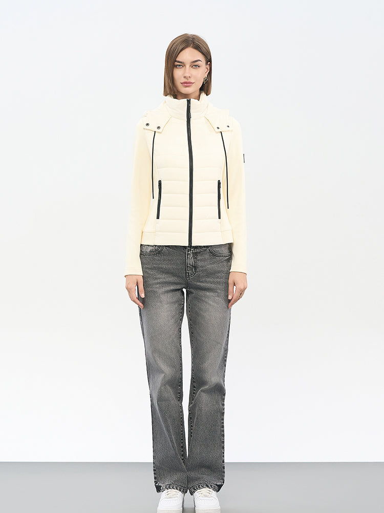 Beige Cotton-Blend Utility Jacket