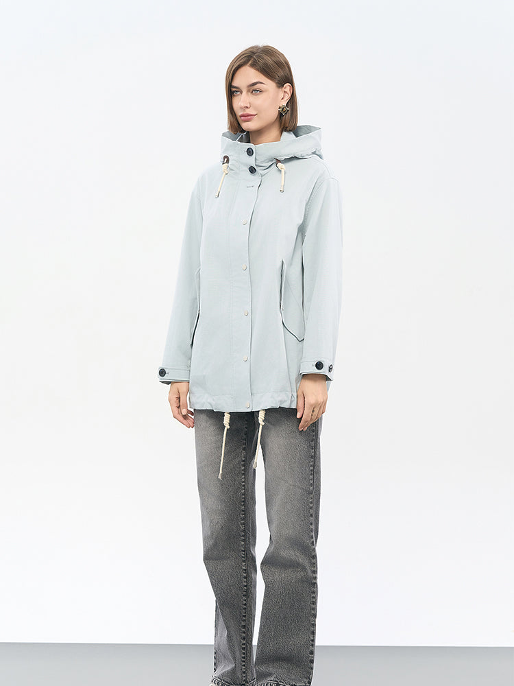 Blue Cotton-Nylon Multi-Function Utility Jacket