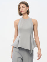 Gray Stretch Woven Top