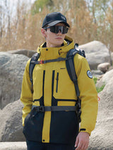 Men's Black & Yellow Graphene-Infused 3-in-1 Technical Parka with 90% Duck Down