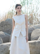 Beige Polyester Vest