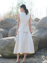 Beige Polyester Vest