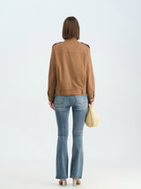 Brown Stand Collar Jacket