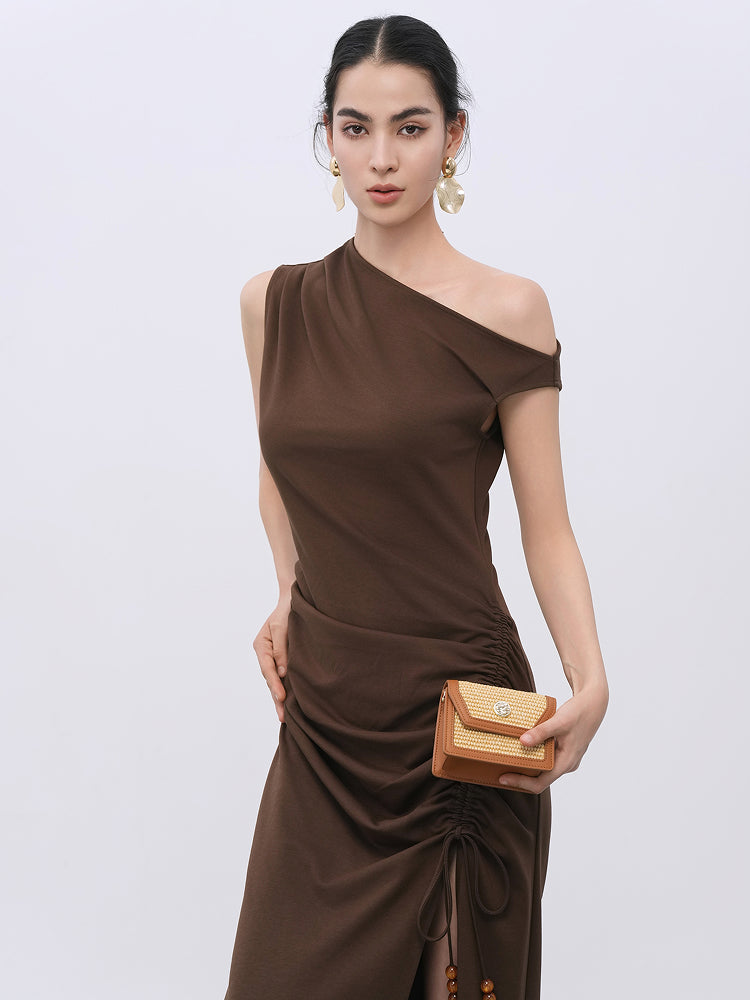 Brown Modal-Blend Comfort Stretch Dress
