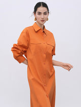Elegance Orange Blend Stretch Dress