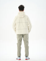 White Structural Hooded Sun Protection Jacket with Drawstring