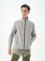 Gray Stand Collar Sports Jacket