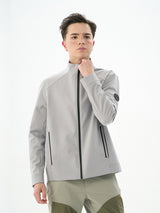 Gray Stand Collar Sports Jacket