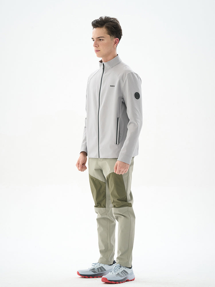 Gray Stand Collar Sports Jacket