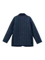 Men's Quilted Navy Jacket | Snap Button Closure & Cotton Blend