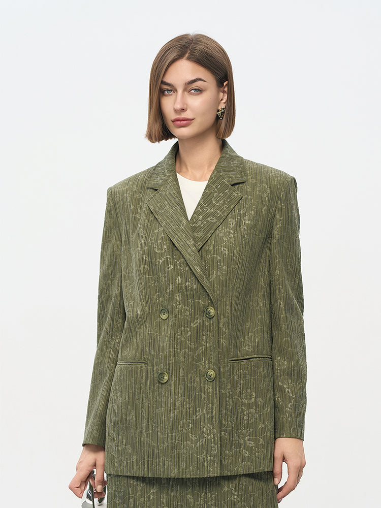 Green Polyester Elastic Waist Skirt