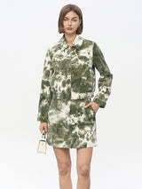 Green Camo Elastic Waist Skirt
