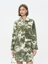 Green Camo Elastic Waist Skirt