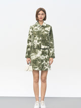 Green Camo Elastic Waist Skirt