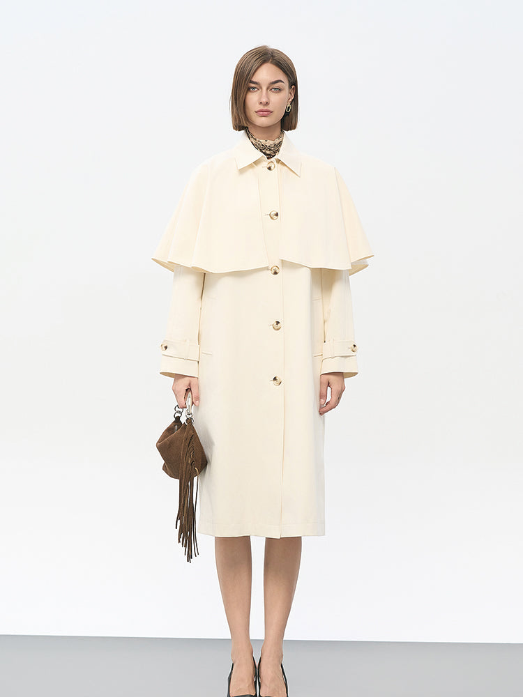 Beige Cotton Trench Coat