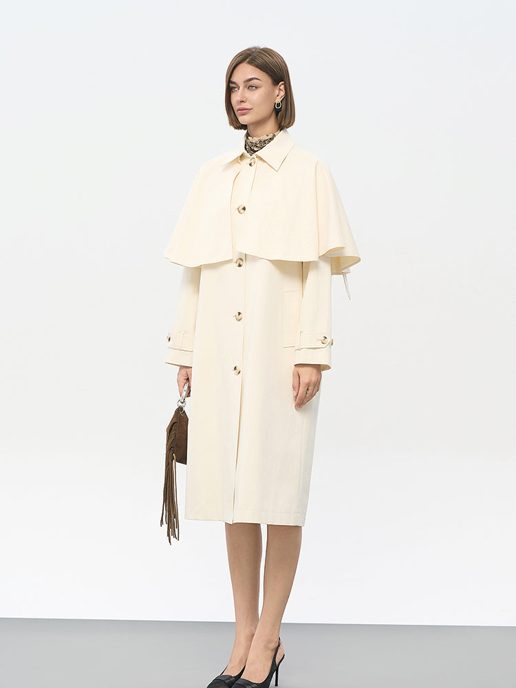 Beige Cotton Trench Coat