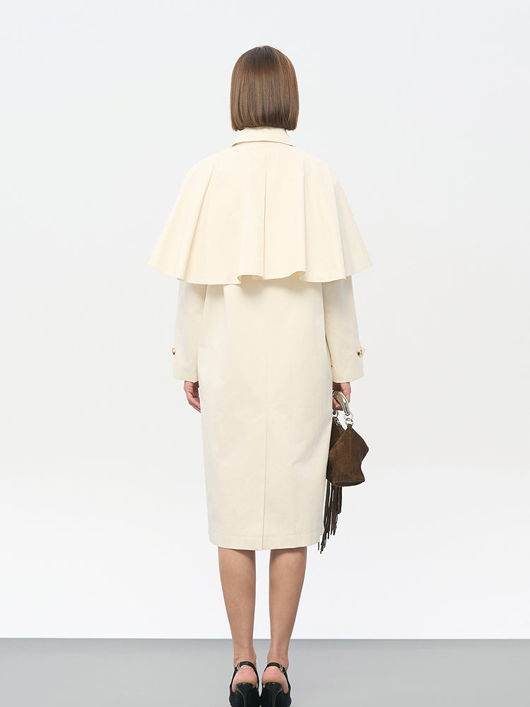 Beige Cotton Trench Coat