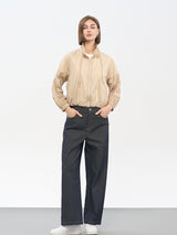 Beige Women's Lightweight Nylon Jacket