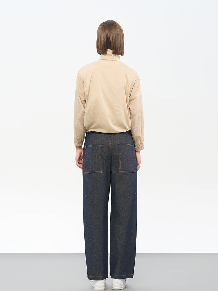 Beige Women's Lightweight Nylon Jacket