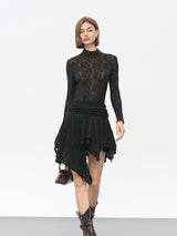 Black High-Neck Long-Sleeve Bodysuit