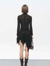 Black High-Neck Long-Sleeve Bodysuit