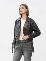 Black Technical Jacket with Silver Eyelets