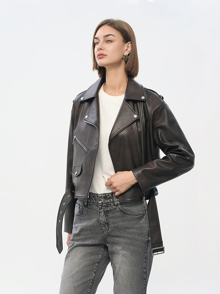 Black Technical Jacket with Silver Eyelets