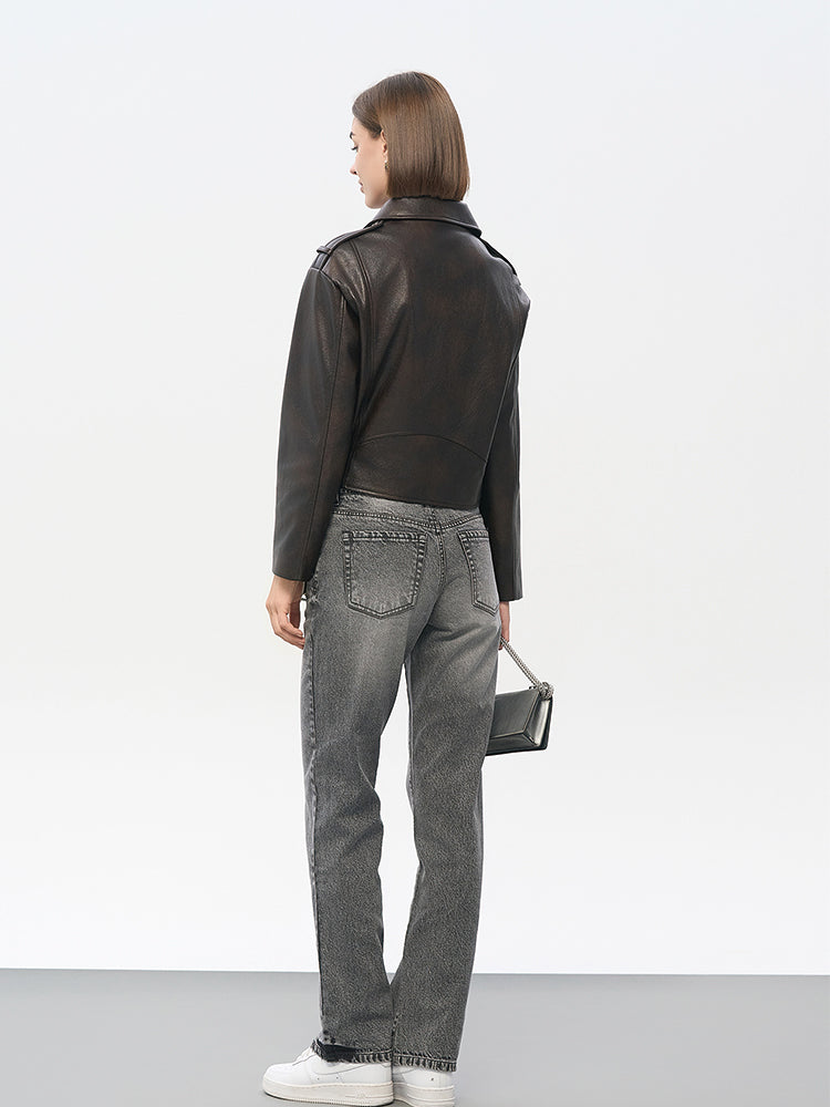 Black Technical Jacket with Silver Eyelets