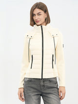 Beige Cotton-Blend Utility Jacket