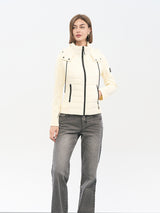 Beige Cotton-Blend Utility Jacket
