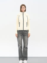 Beige Cotton-Blend Utility Jacket