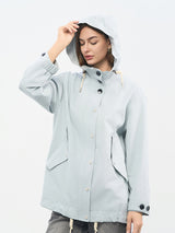 Blue Cotton-Nylon Multi-Function Utility Jacket