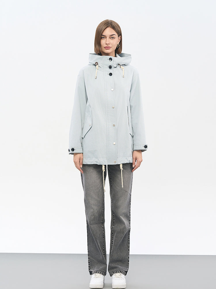 Blue Cotton-Nylon Multi-Function Utility Jacket