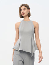 Gray Contrast Panel Stretch Trousers