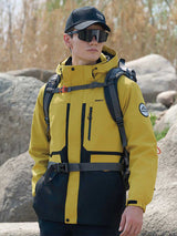Men's Black & Yellow Graphene-Infused 3-in-1 Technical Parka with 90% Duck Down