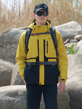 Men's Black & Yellow Graphene-Infused 3-in-1 Technical Parka with 90% Duck Down
