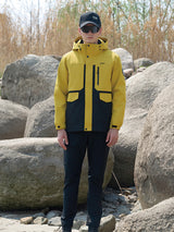 Men's Black & Yellow Graphene-Infused 3-in-1 Technical Parka with 90% Duck Down