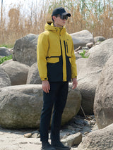 Men's Black & Yellow Graphene-Infused 3-in-1 Technical Parka with 90% Duck Down