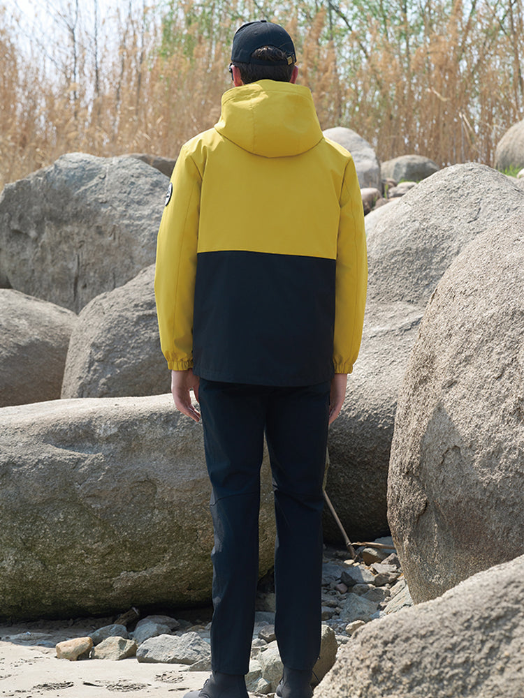 Men's Black & Yellow Graphene-Infused 3-in-1 Technical Parka with 90% Duck Down