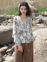 Khaki Abstract Print Rayon Shirt