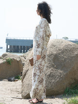 Khaki Floral Print Rayon Maxi Dress