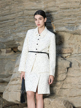 Classic White Structured Jacket with Belt