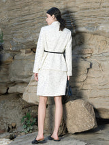 Classic White Structured Jacket with Belt