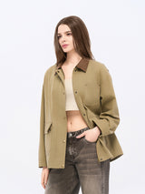 Khaki Utility Jacket with Bronze Hardware