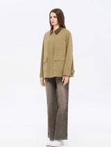 Khaki Utility Jacket with Bronze Hardware