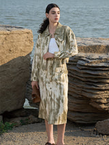 Green A-Line Skirt with Bronze Hardware