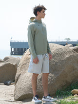 Green Techwear Utility Jacket with Nylon-Spandex Blend